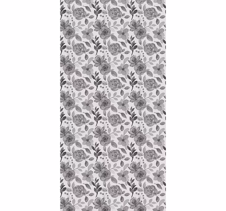 Carta da parati ufficio fiori su grigio - TenStickers
