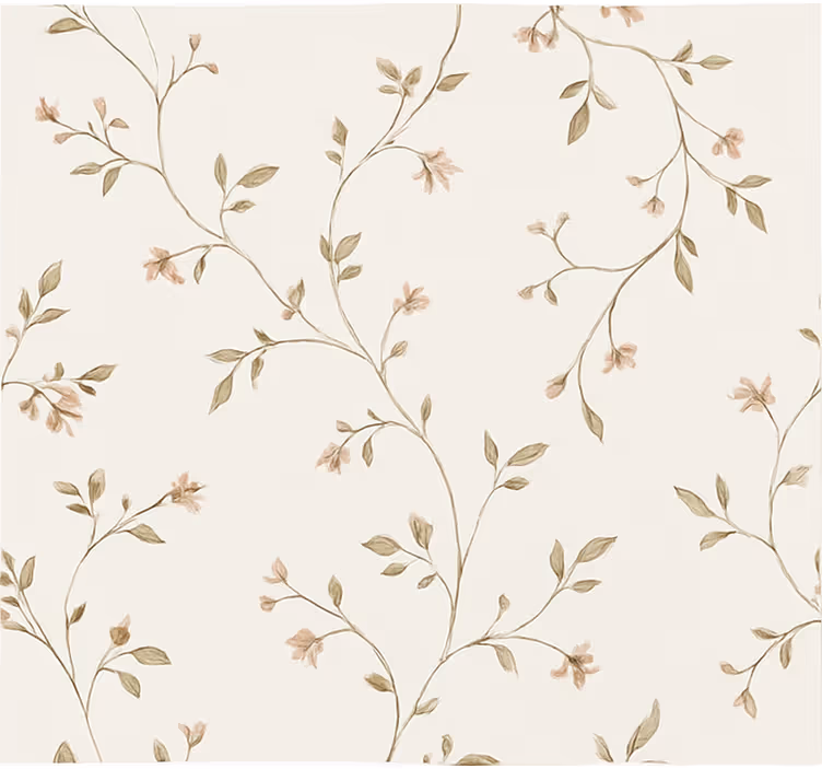 Carta da parati soggiorno sfondo bianco fiori - TenStickers