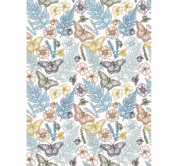 Carta da parati cucina fiori vintage - TenStickers