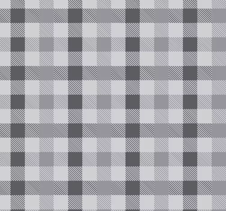 Carta da parati cucina motivo gingham grigio - TenStickers