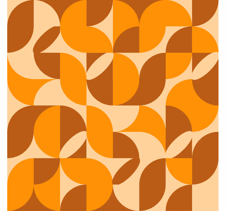 Carta da parati moderna figure arancioni retrò - TenStickers