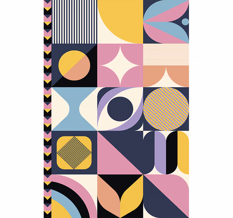 Carta da parati moderna arte geometrica a figure multiple - TenStickers