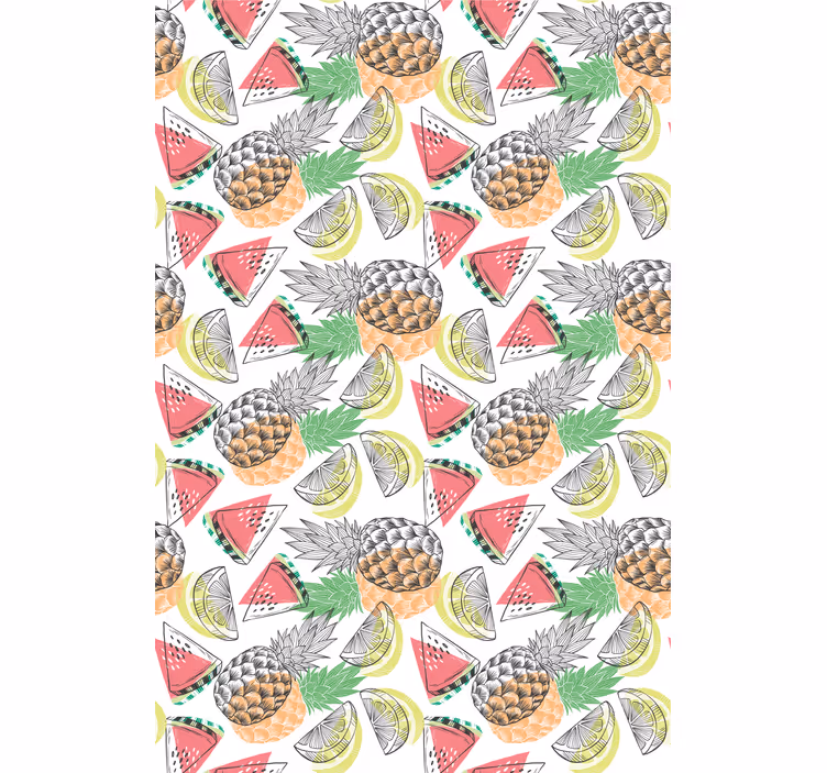 Carta da parati moderna motivo frutta estiva colorata - TenStickers