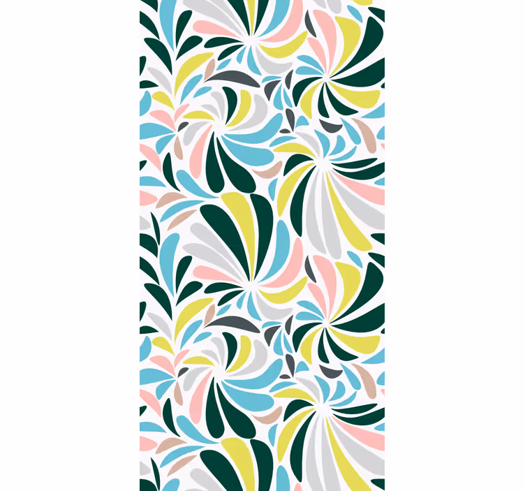 Carta da parati moderna piume colorate intrecciate - TenStickers