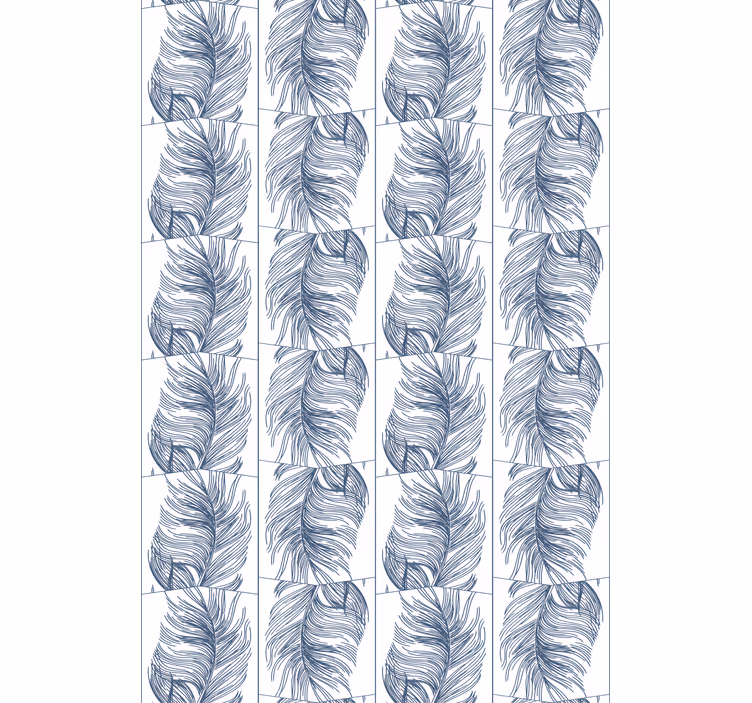 Carta da parati moderna piume blu stile hampton - TenStickers
