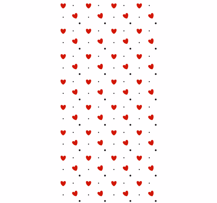 Carta da parati moderna cuori e pois decorativi - TenStickers