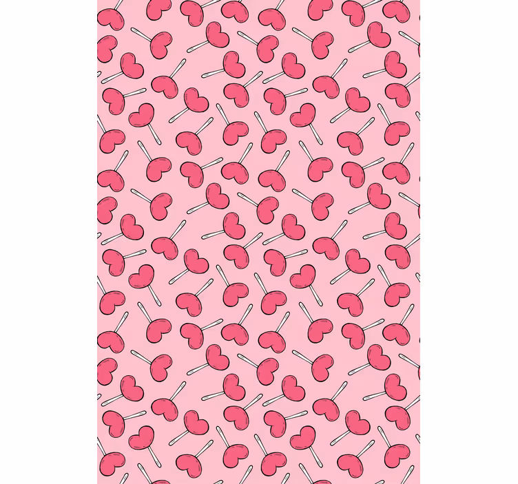 Carta da parati moderna lecca lecca a forma di cuore - TenStickers