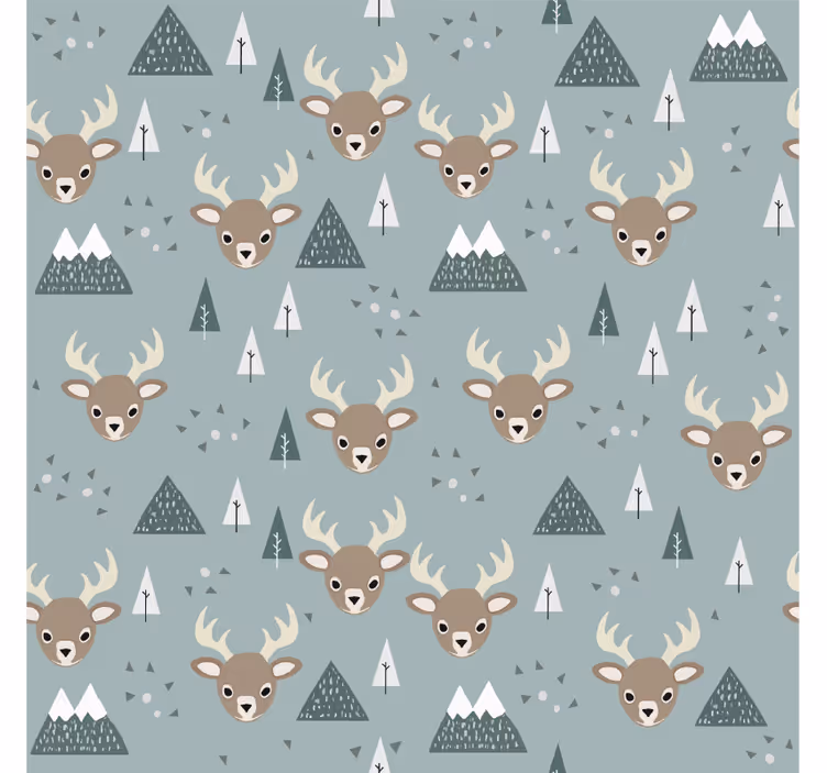 Carta da parati cameretta design nordico cervo - TenStickers