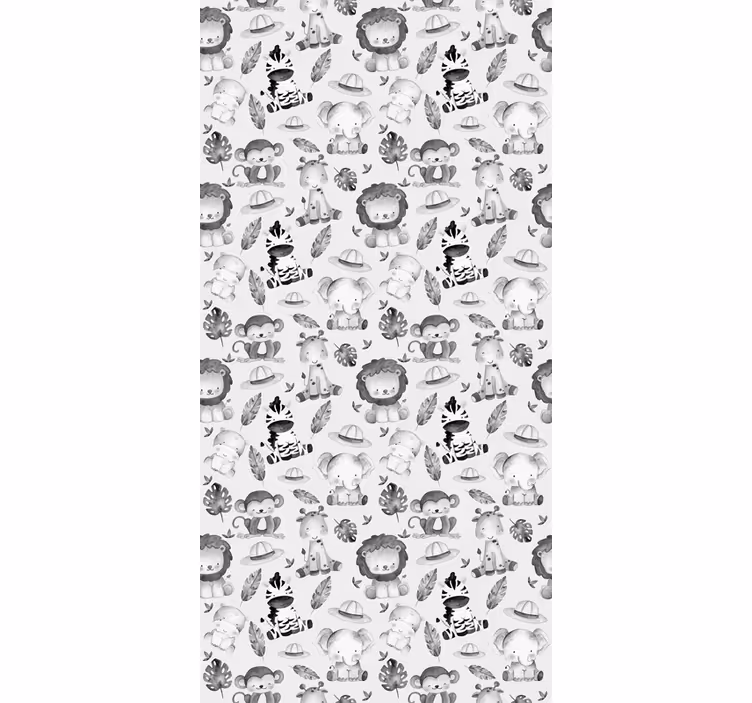 Carta da parati cameretta animali grigi baby - TenStickers