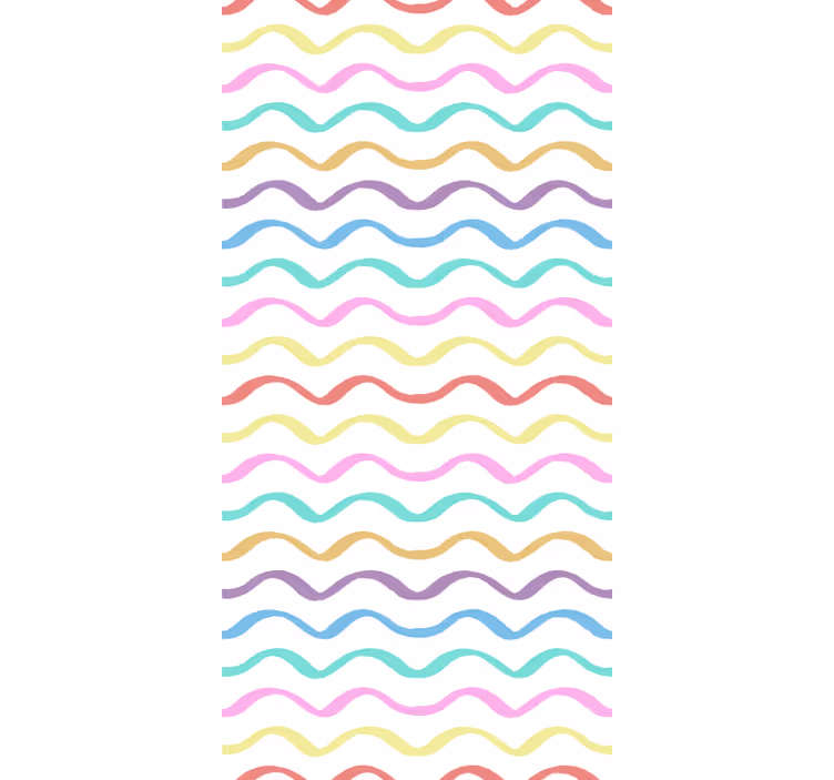 Carta da parati cameretta linee ondulate colorate - TenStickers