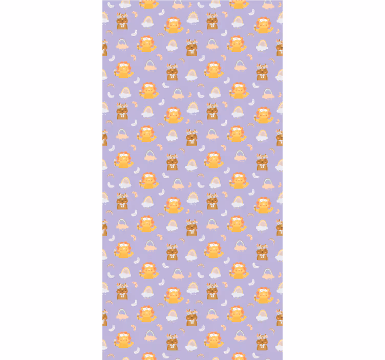 Carta da parati cameretta animali baby e arcobaleni - TenStickers