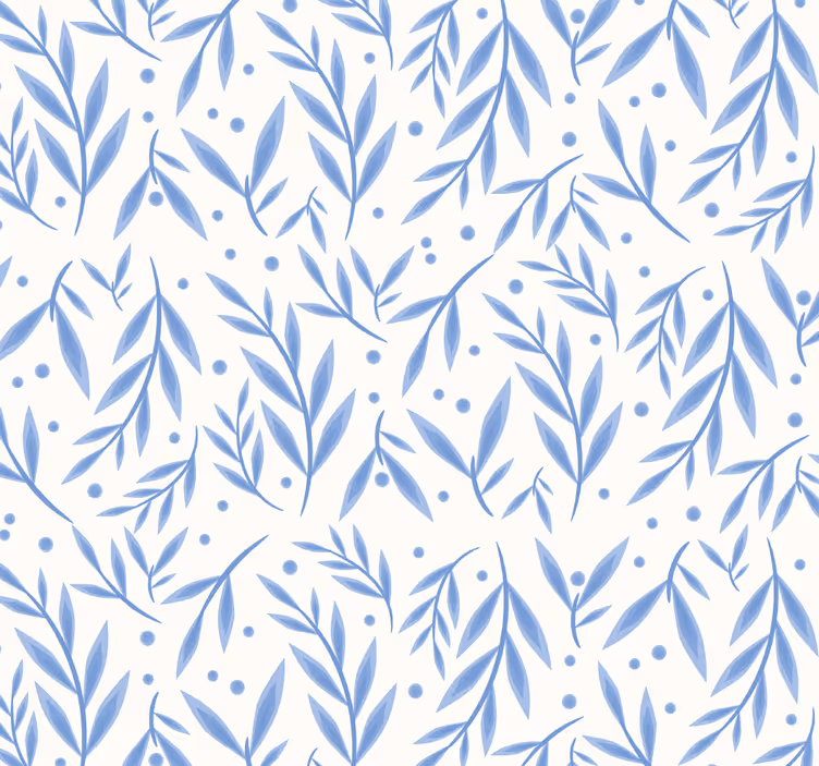 Carta da parati bagno motivo blu e bianco - TenStickers