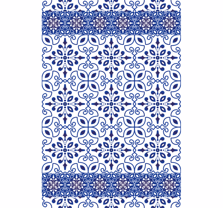 Carta da parati bagno piastrelle blu ornate - TenStickers