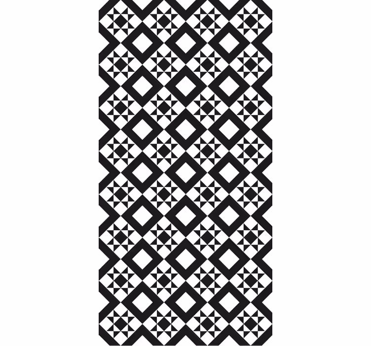 Carta da parati cucina piastrelle geometriche bianche e nere - TenStickers