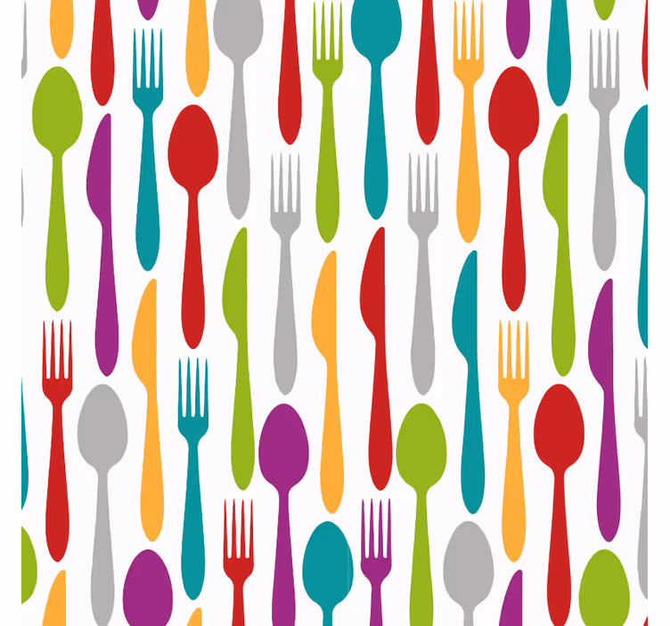 Carta da parati cucina utensili da tavola - TenStickers