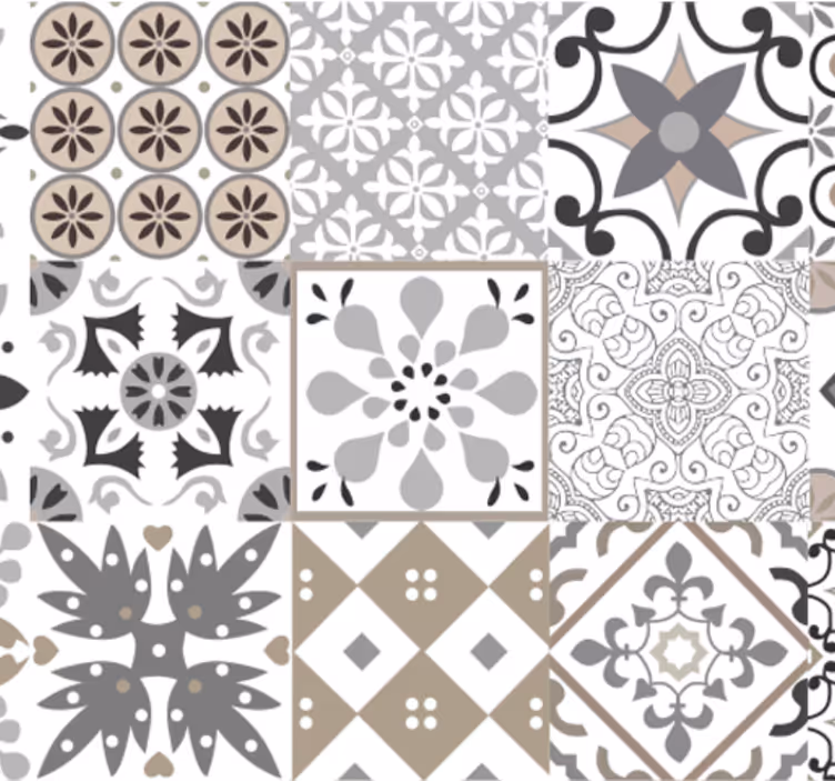 Carta da parati cucina mosaico grigio - TenStickers