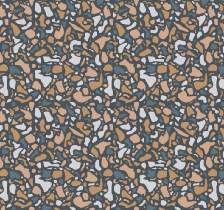 Carta da parati cucina terrazzo marrone e blu - TenStickers