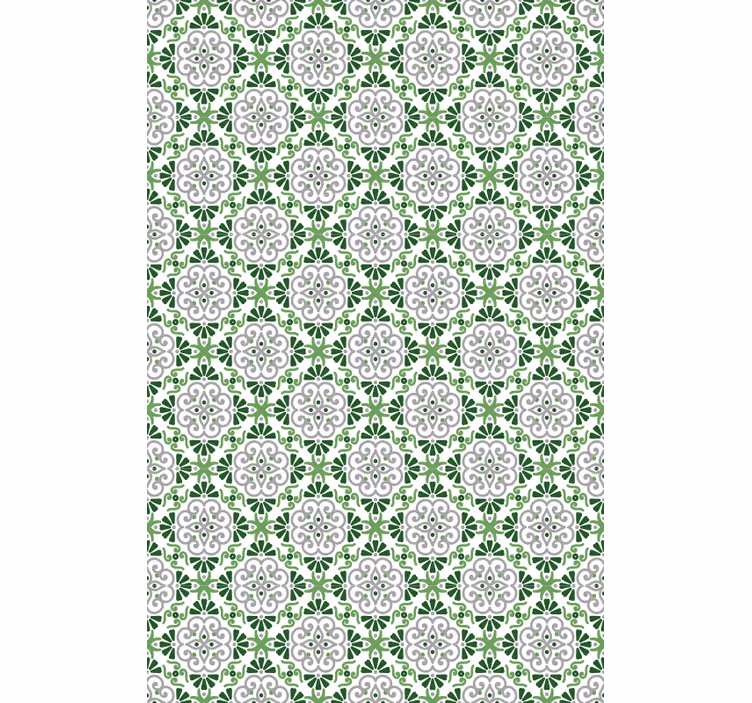 Carta da parati cucina mosaico floreale verde - TenStickers