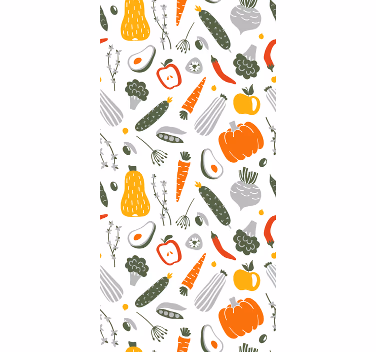 Carta da parati cucina collezione di verdure colorate - TenStickers