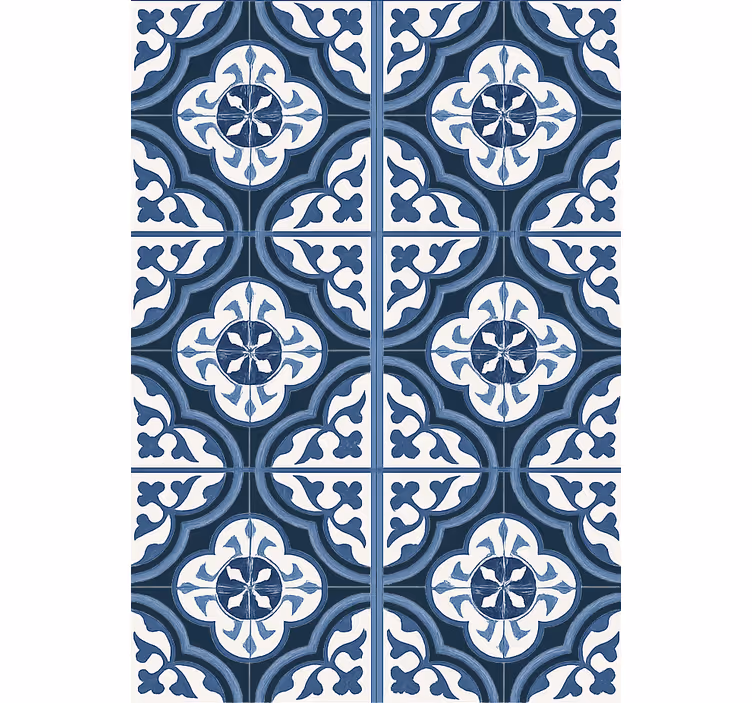 Carta da parati soggiorno blu "majorica" portoghese - TenStickers