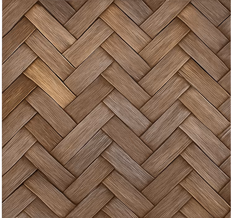 Carta da parati soggiorno effetto legno intrecciato - TenStickers