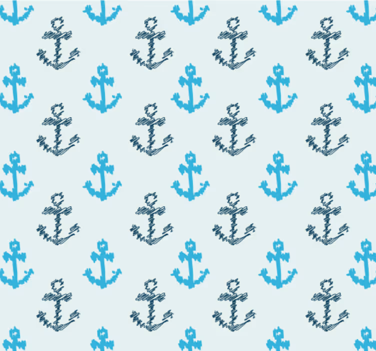 Carta da parati bagno motivo ancore - TenStickers