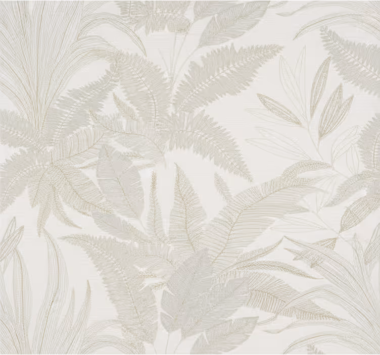 Carta da parati camera da letto murale botanico beige - TenStickers