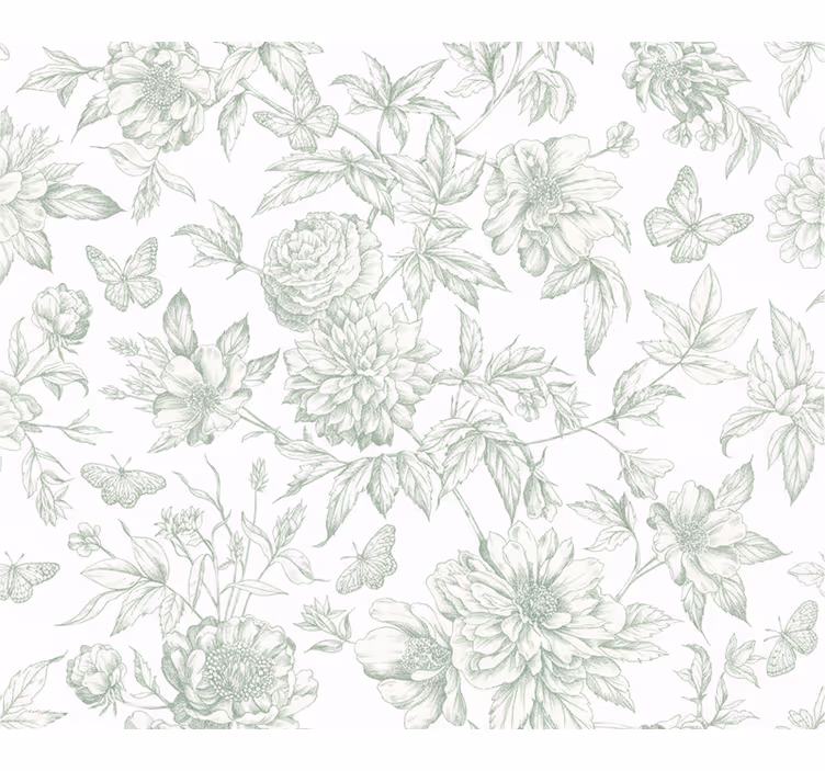 Carta da parati camera da letto peonie in fiore - TenStickers
