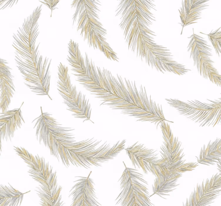 Carta da parati soggiorno piuma grigia fluttuante - TenStickers