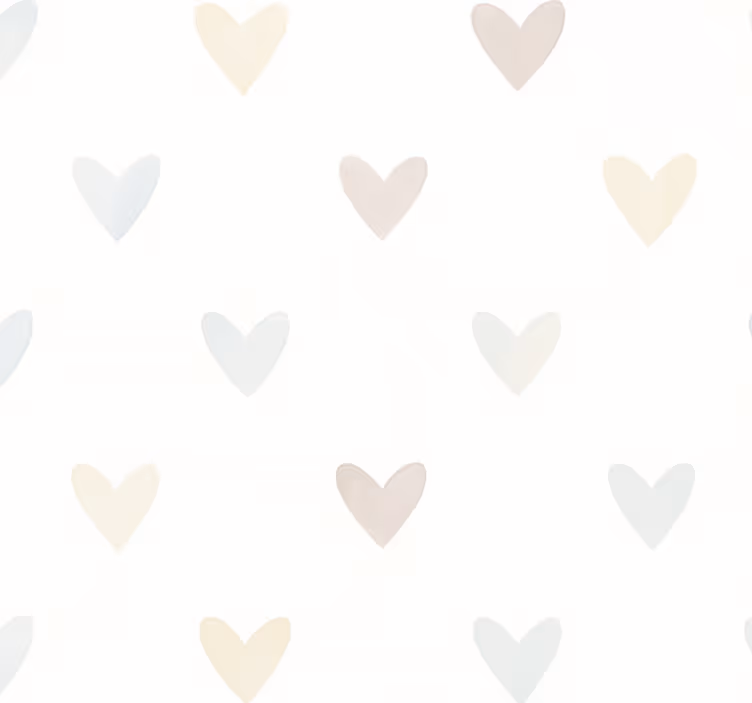 Carta da parati camera da letto cuori acquerello pastello - TenStickers