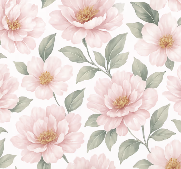 Carta da parati soggiorno peonia pastello fiori - TenStickers
