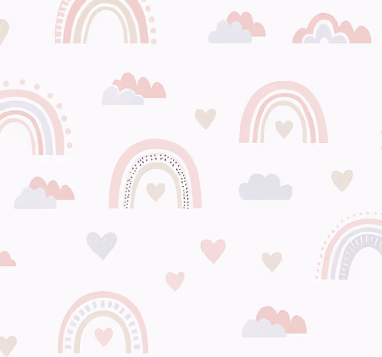 Carta da parati cameretta design arcobaleno rosa - TenStickers