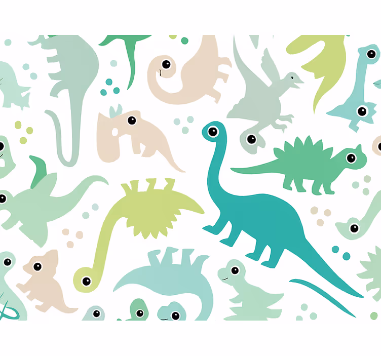 Carta da parati cameretta dinosauro colorato semplice - TenStickers