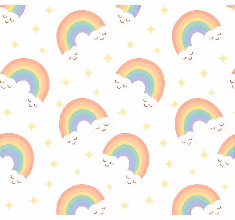 Carta da parati cameretta arcobaleno bambini - TenStickers