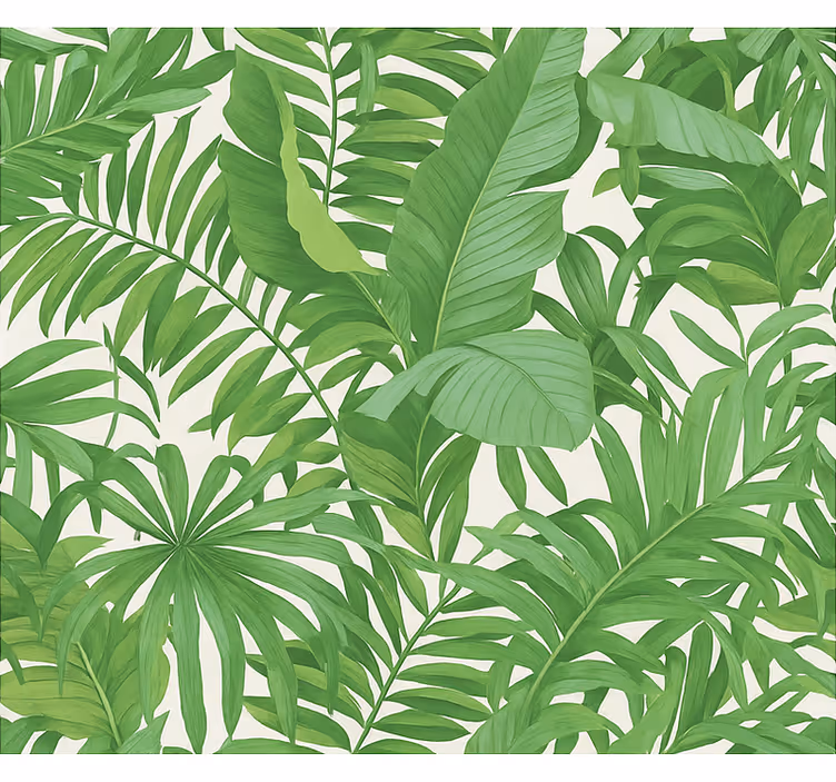 Carta da parati soggiorno foglia tropicale - TenStickers