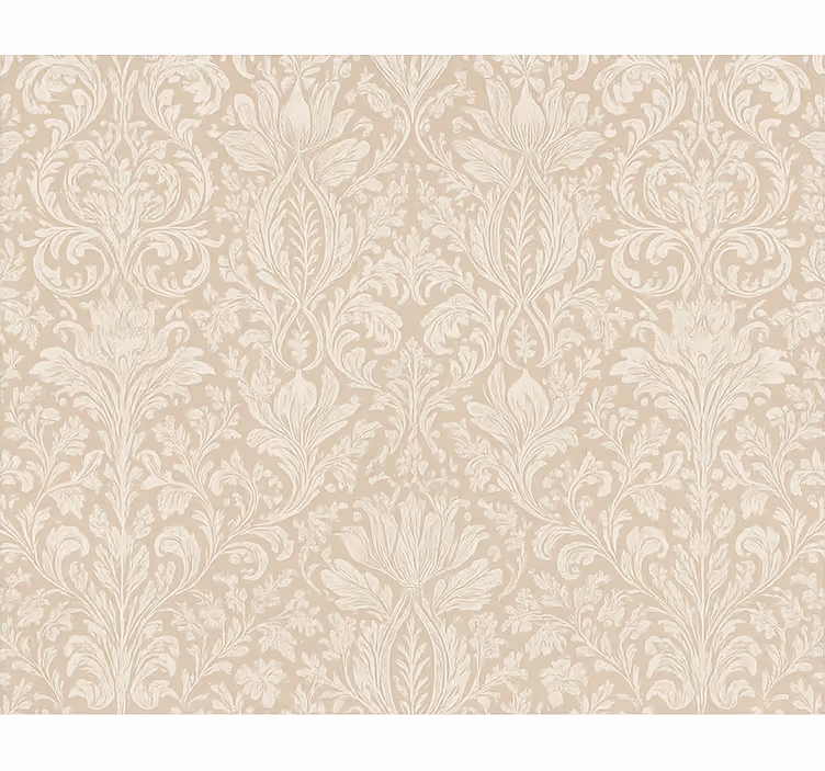 Carta da parati camera da letto floreale beige classico - TenStickers