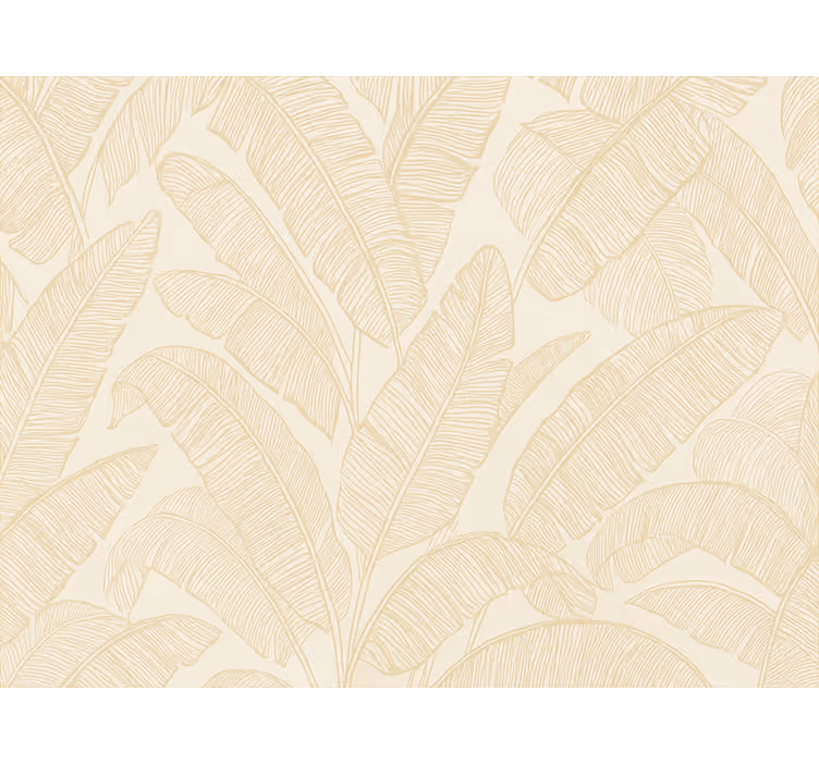 Carta da parati soggiorno motivo foglie di banana beige - TenStickers