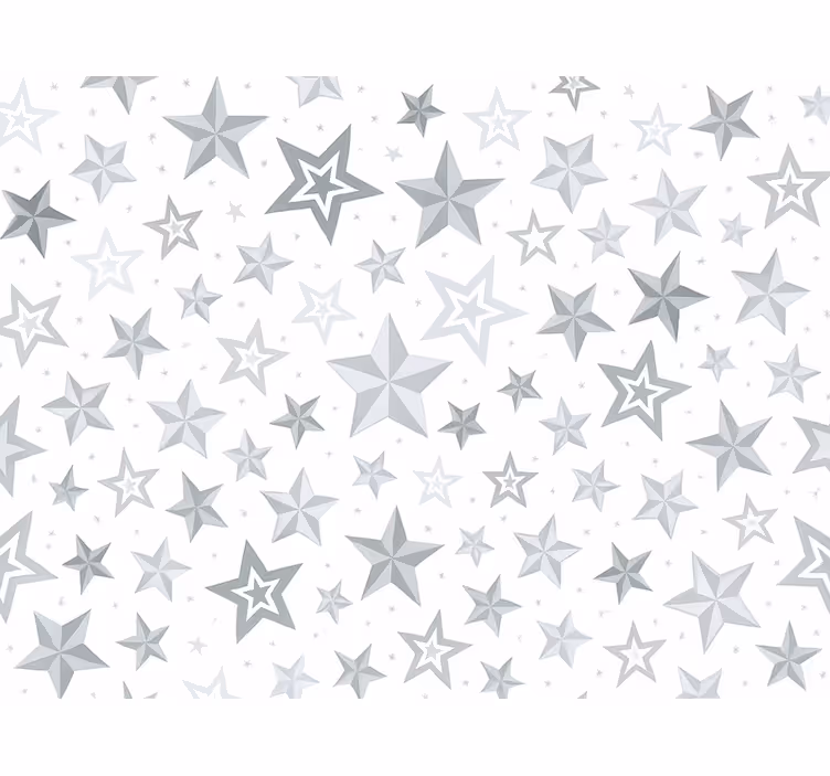 Carta da parati cameretta motivo stelle argento - TenStickers