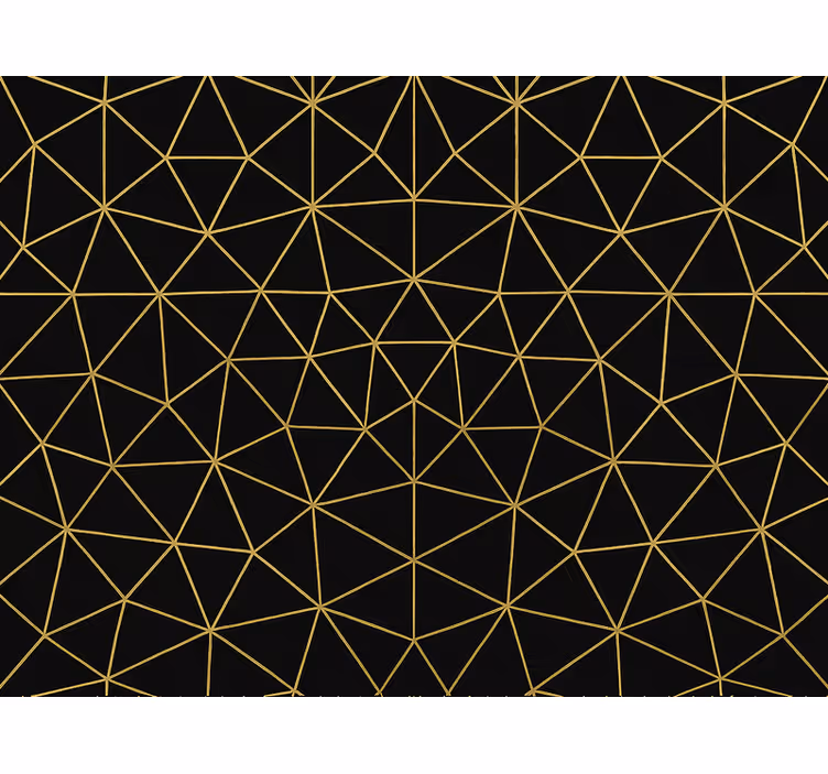 Carta da parati triangoli rete geometrica oro notte - TenStickers