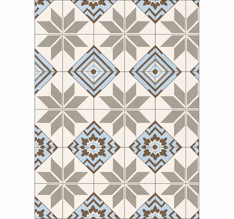 Carta da parati effetto piastrelle stelle blu - TenStickers