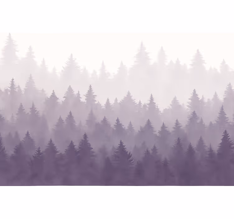 Carta da parati paesaggi foresta della nebbia viola - TenStickers