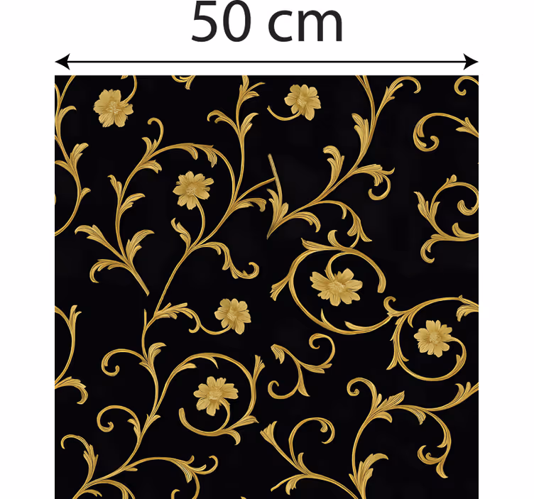Carta da parati barocco rotolo d'oro notte nera - TenStickers