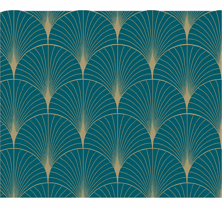 Carta da parati camera da letto decorazione arte blu oro - TenStickers