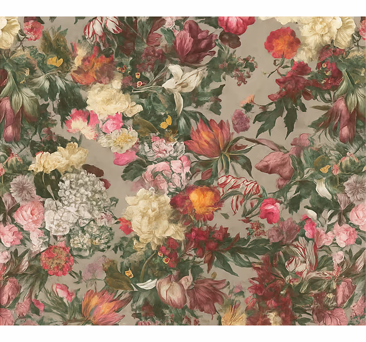 Carta da parati camera da letto fiori vintage - TenStickers