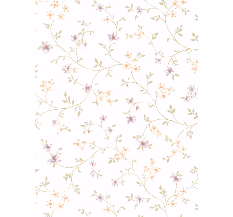 Carta da parati cameretta design floreale semplice - TenStickers