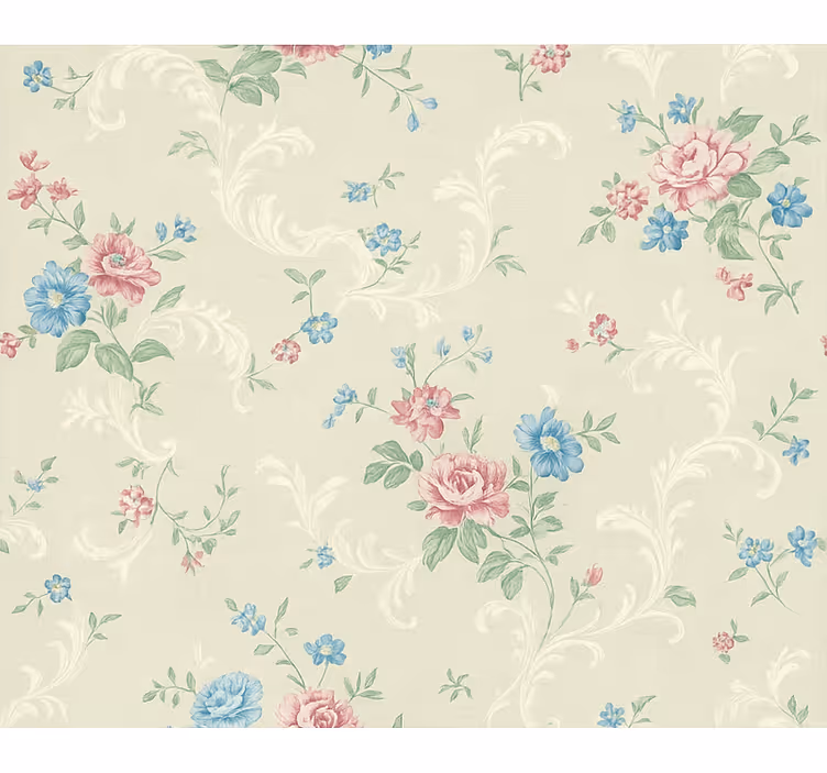 Carta da parati camera da letto design floreale semplice - TenStickers