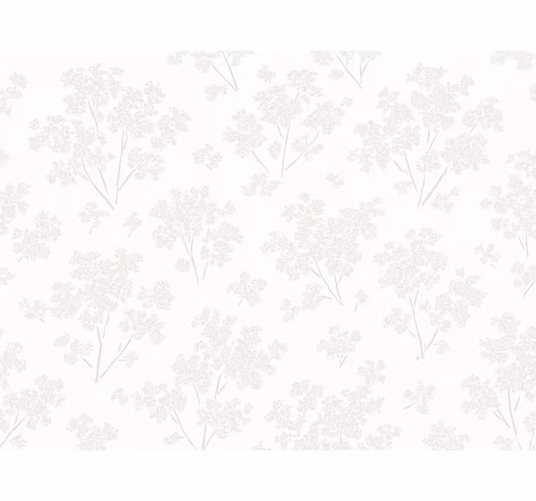 Carta da parati camera da letto fiori bianchi semplici - TenStickers