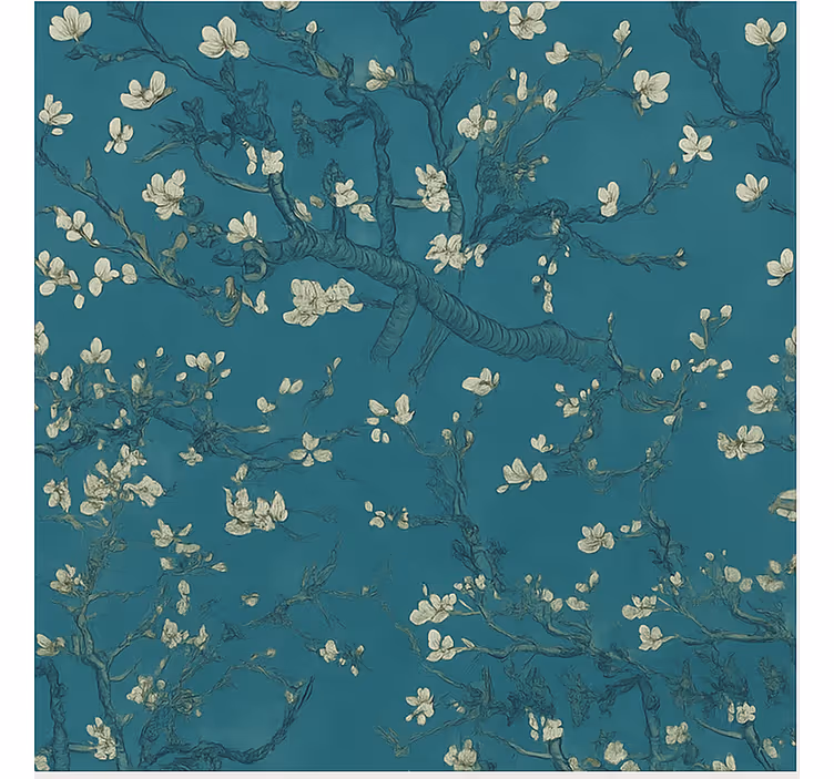 Carta da parati camera da letto design albero blu scuro - TenStickers
