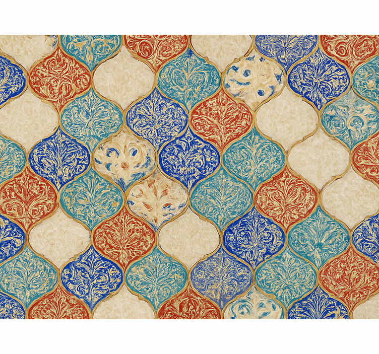 Carta da parati soggiorno motivo marocchino colorato - TenStickers