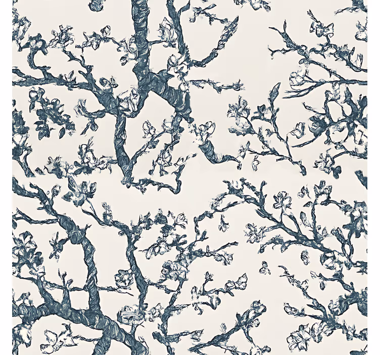 Carta da parati camera da letto design albero blu scuro - TenStickers